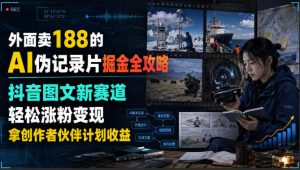 外面卖188的AI伪记录片掘金全攻略，抖音图文新赛道，轻松涨粉变现-专注音乐模板设计8年唐宝音乐模板