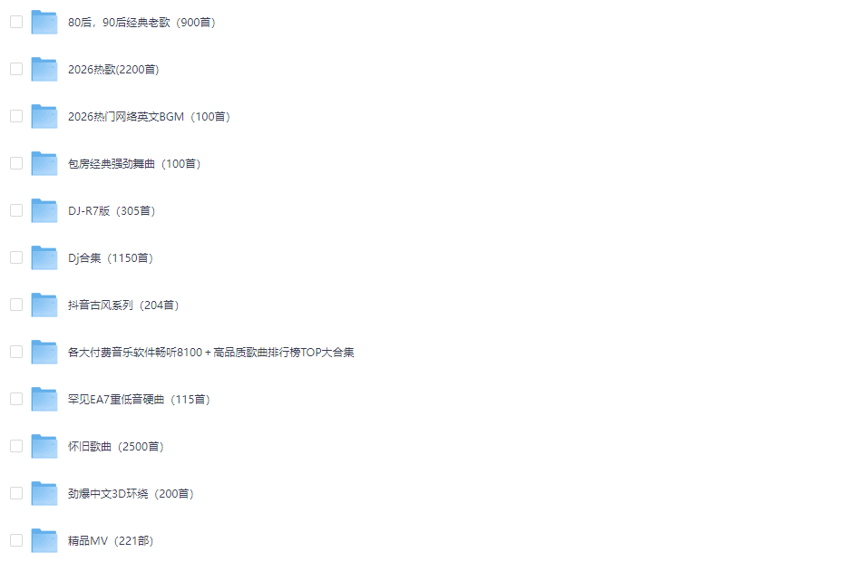 图片[2]-专注音乐模板设计8年车载音乐包，共64G，7000首音乐和200部视频-专注音乐模板设计8年唐宝音乐模板